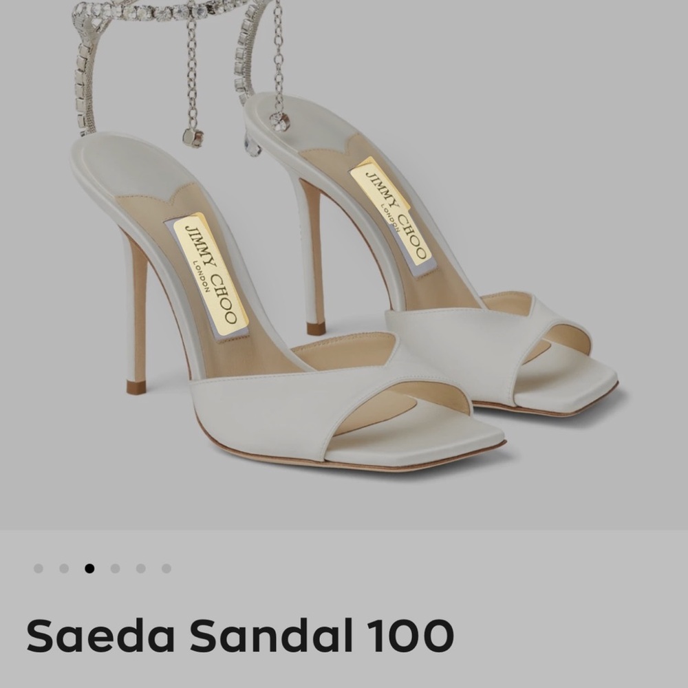 Jimmy Choo White Open-Toe Stiletto Sandal